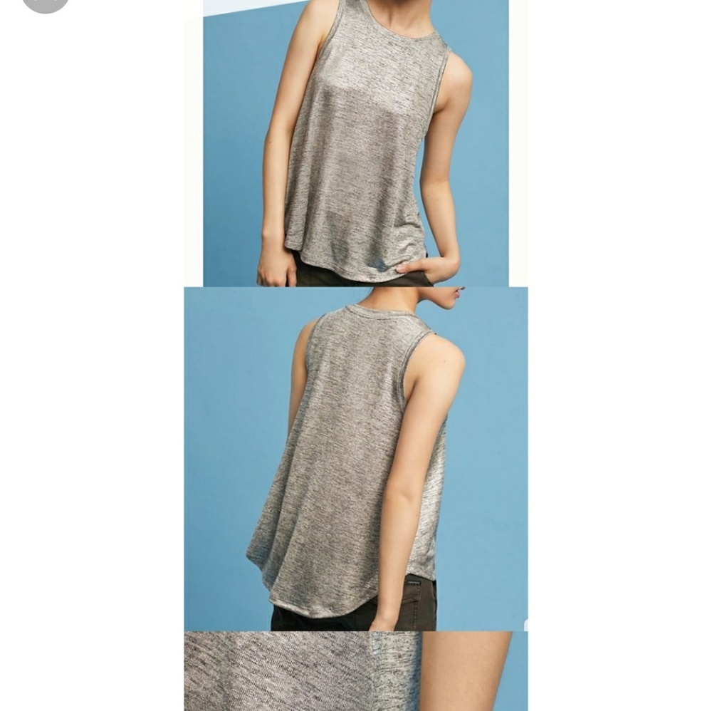 Anthropologie deletta metallic tank top